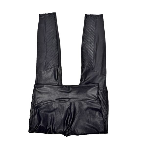 Spanx Faux Leather Moto Leggings Womens Small Petite - Picture 10 of 16